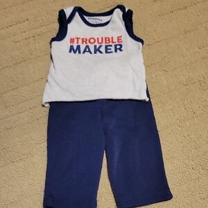 Carter's Blue and White #TroubleMaker Outfit